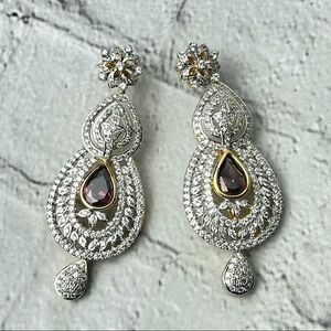 Indian Large Earring With Wooden Gift Jewelry Box